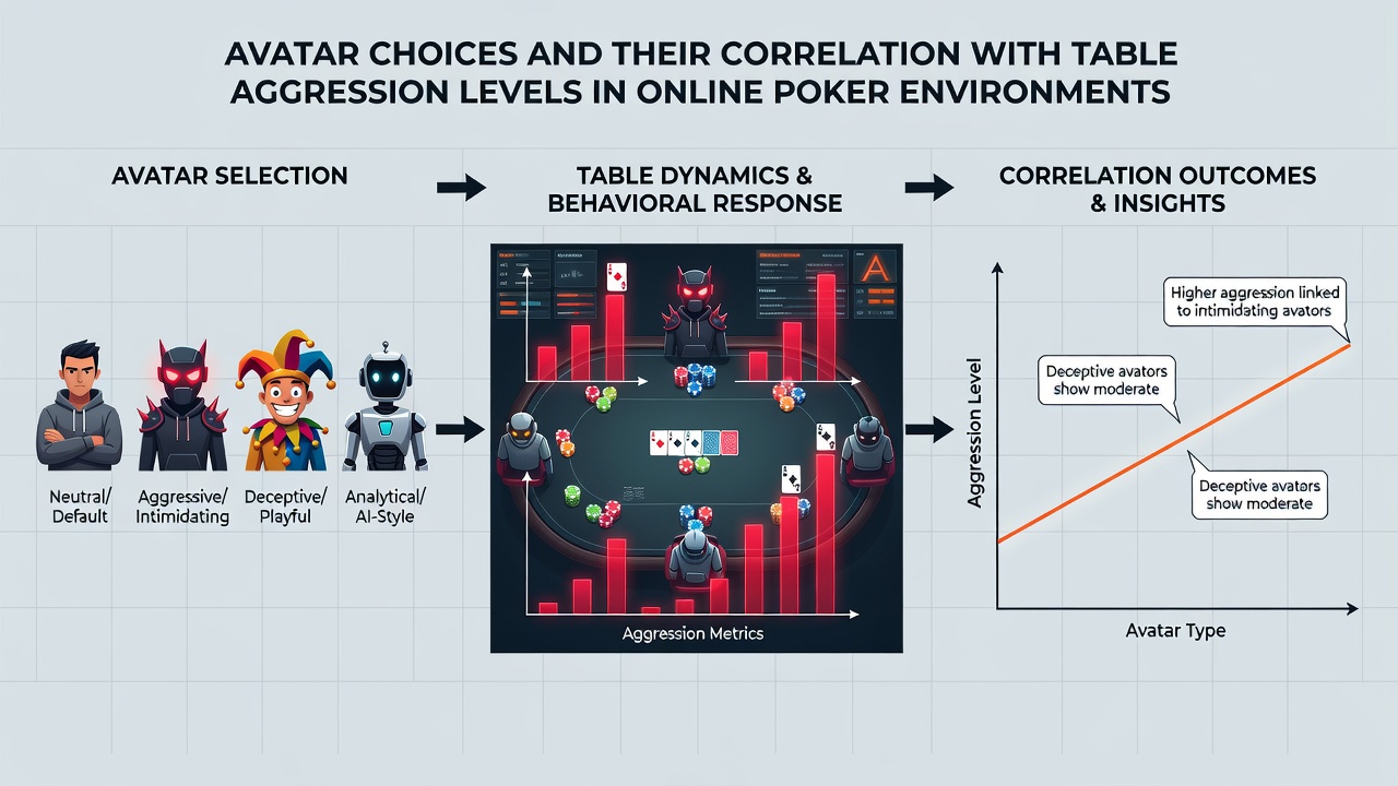 Darstellung von Avatar-Typen und deren statistischem Zusammenhang zu Aggressionswerten in Poker-Sessions