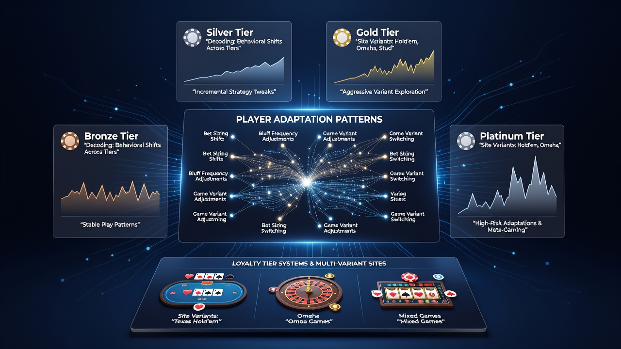 Datenvisualisierung zu Anpassungsmustern in Poker-Treuestufen