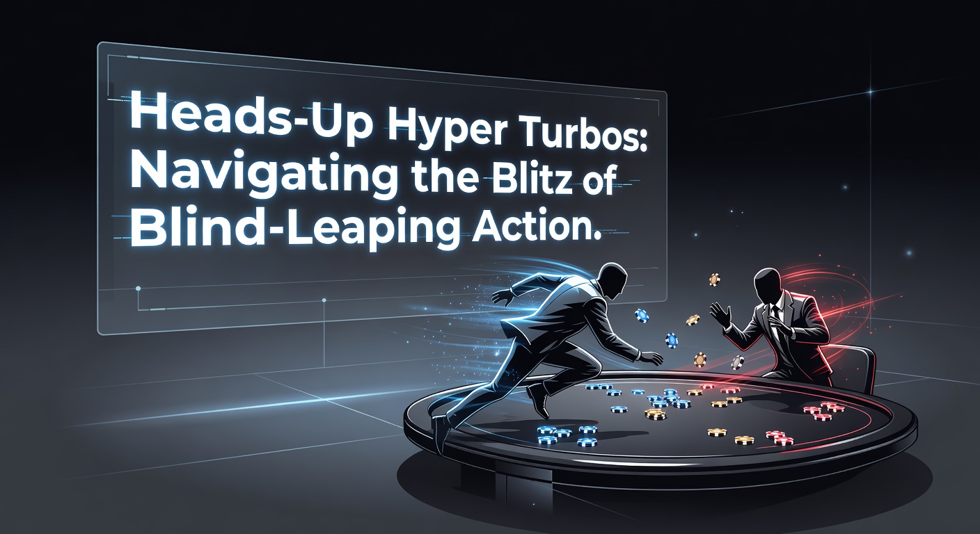 Zwei Poker-Spieler in einem intensiven Heads-Up-Duell an einem Hyper-Turbo-Tisch mit rasch steigenden Blinds