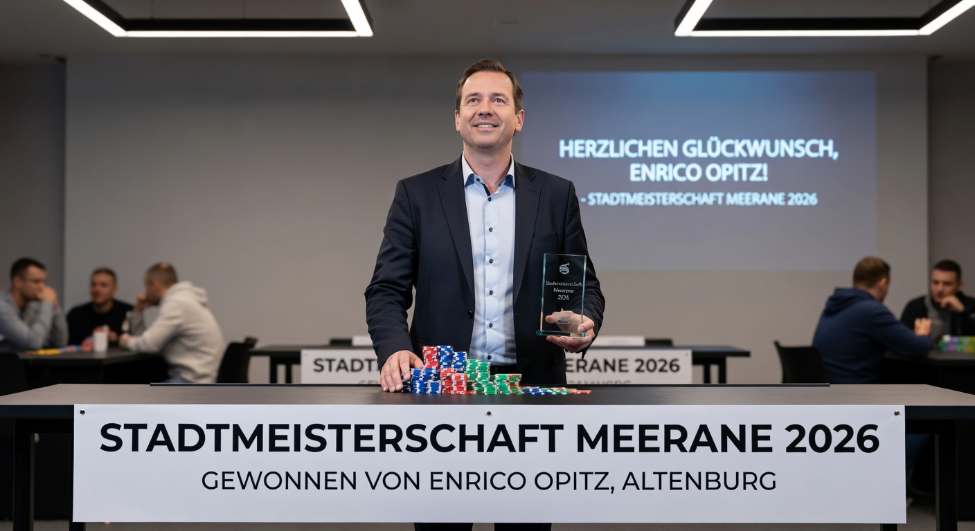 Dramatisches Heads-up beim Poker-Turnier in Chemnitz: Chips und Karten auf dem Tisch während des entscheidenden All-Ins