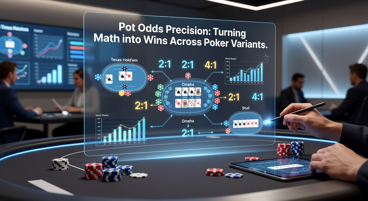 Beispiel für Pot-Odds-Berechnung in Omaha mit vier Karten pro Hand und großem Chip-Pot