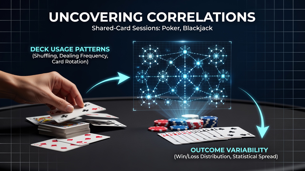 Grafik zu Deck-Penetration und Ergebnisvariabilität in geteilten Kartenspielen